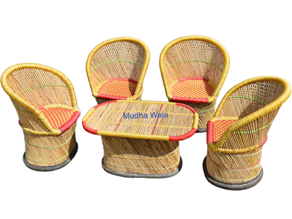 Buy 4 Seater Mooda Chair Set for Restaurant Hotel Dhaba