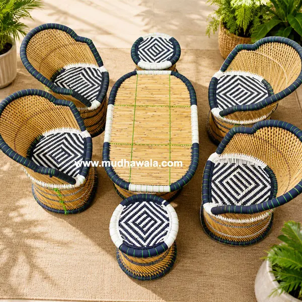 Mudha Chair & Table Set – Design 08 – CH-57 – handmade by Mudha Wala