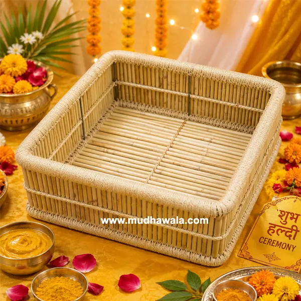 Natural Bamboo Khaari – Design 01 – KR-01 – handmade by Mudha Wala
