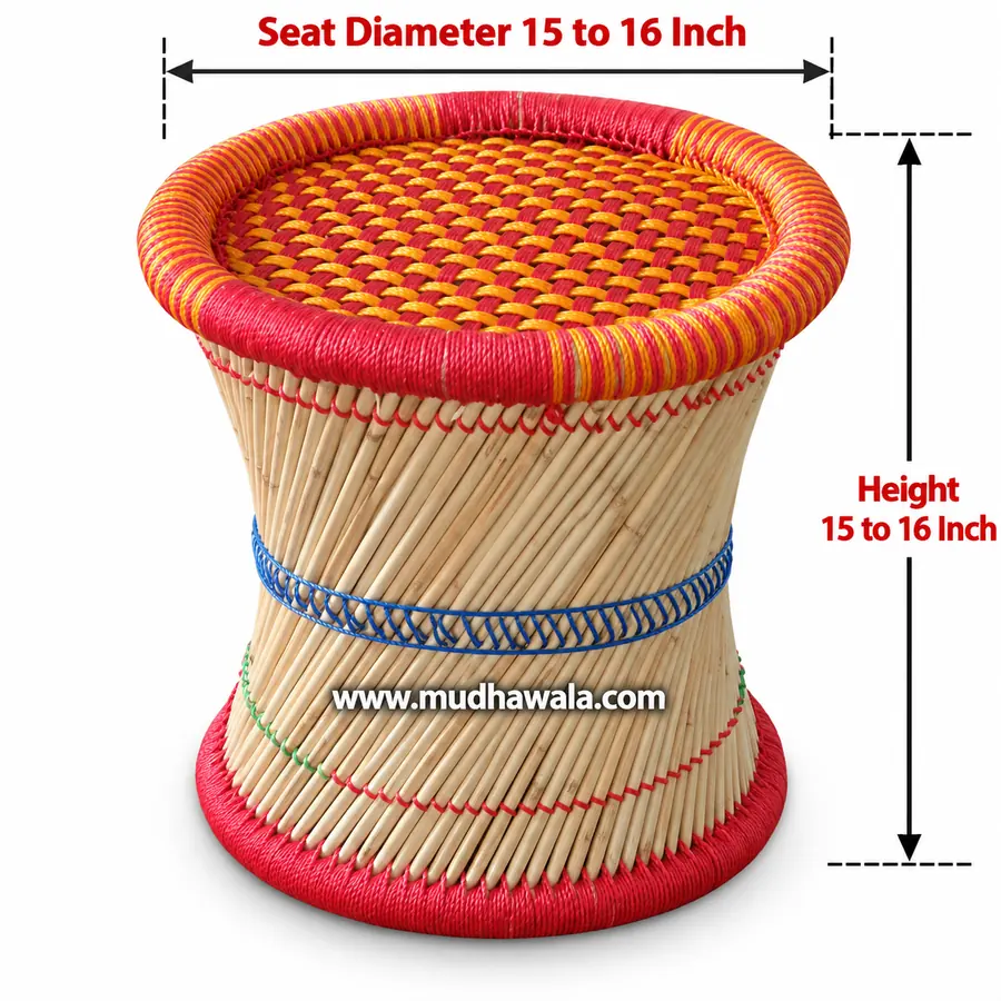 Mudha Stool – Design 28 – ST-30 – handmade by Mudha Wala