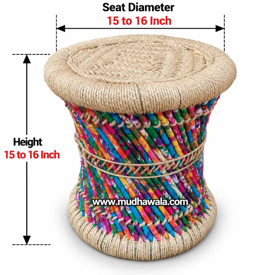 Mudha Stool – Design 36 – ST-40 – handmade by Mudha Wala