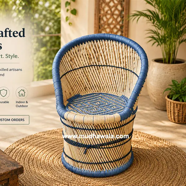 Low Back Mudha Chair – CH-80 – handmade by Mudha Wala