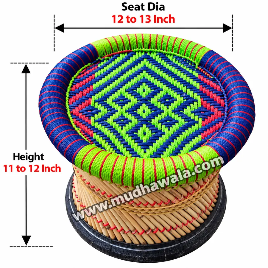 Small Mudha Stool – Design 01 – ST-47 – handmade by Mudha Wala