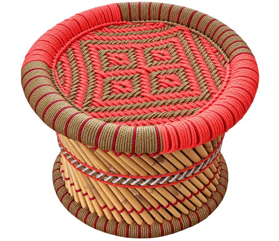 Small Mudha Stool – Design 03 – ST-49 – handmade by Mudha Wala