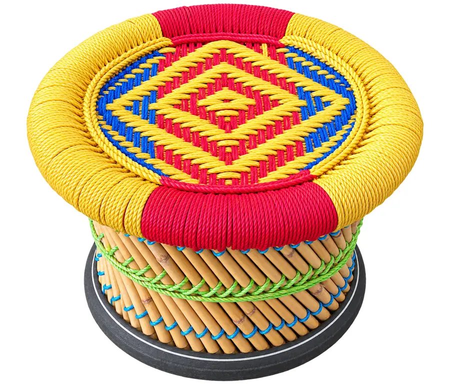 Small Mudha Stool – Design 06 – ST-52 – handmade by Mudha Wala