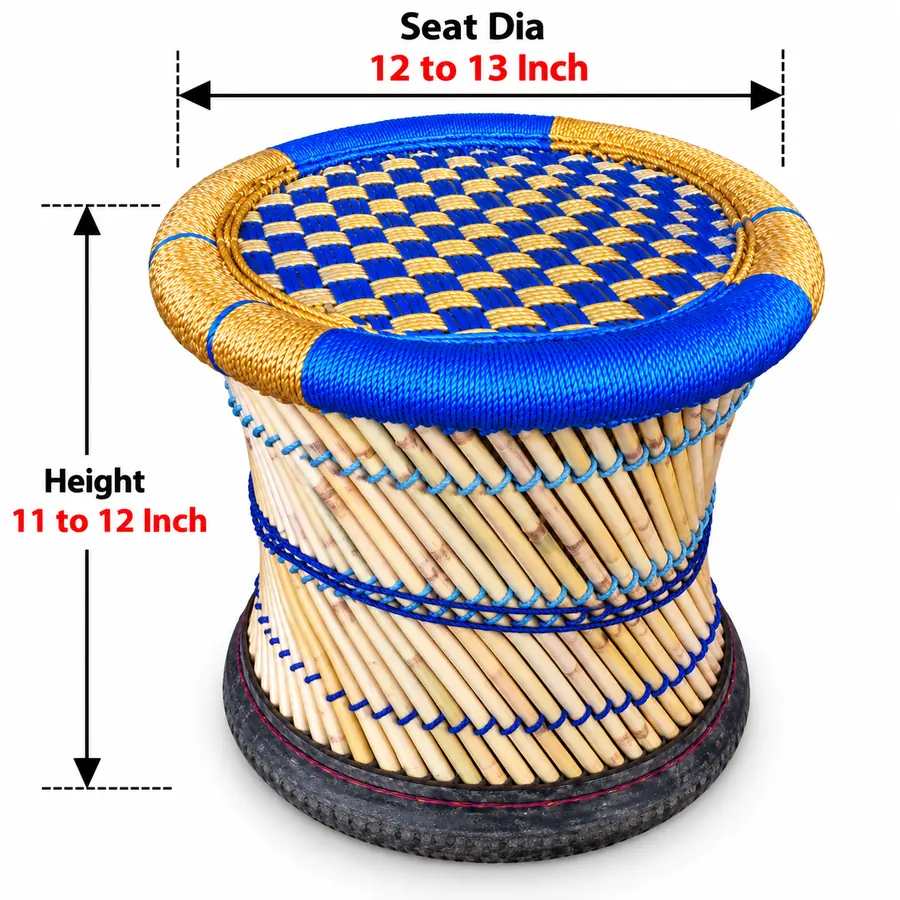 Small Mudha Stool – Design 14 – ST-61 – handmade by Mudha Wala