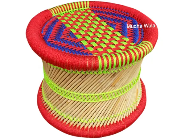 Small Mudha Stool – Design 19 – ST-66 – handmade by Mudha Wala