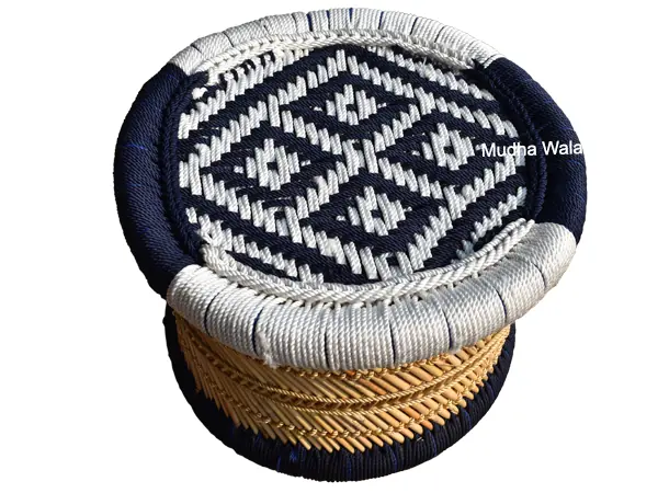 Small Mudha Stool – Design 22 – ST-69 – handmade by Mudha Wala