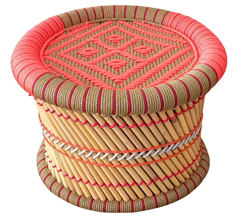 Small Mudha Stool – Design 28 – ST-75 – handmade by Mudha Wala