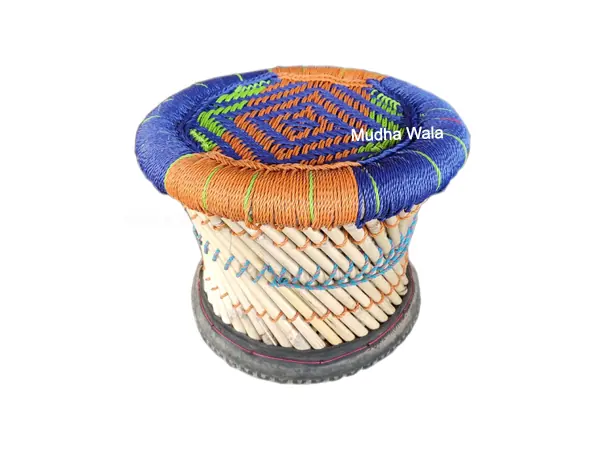 Small Mudha Stool – Design 30 – ST-77 – handmade by Mudha Wala