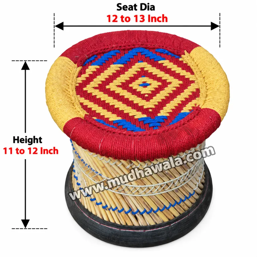 Small Mudha Stool – Design 34 – ST-82 – handmade by Mudha Wala