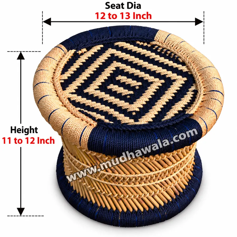 Small Mudha Stool – Design 35 – ST-83 – handmade by Mudha Wala
