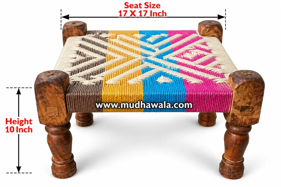 Wooden Pidha – Design 06 – WP-06 – handmade by Mudha Wala