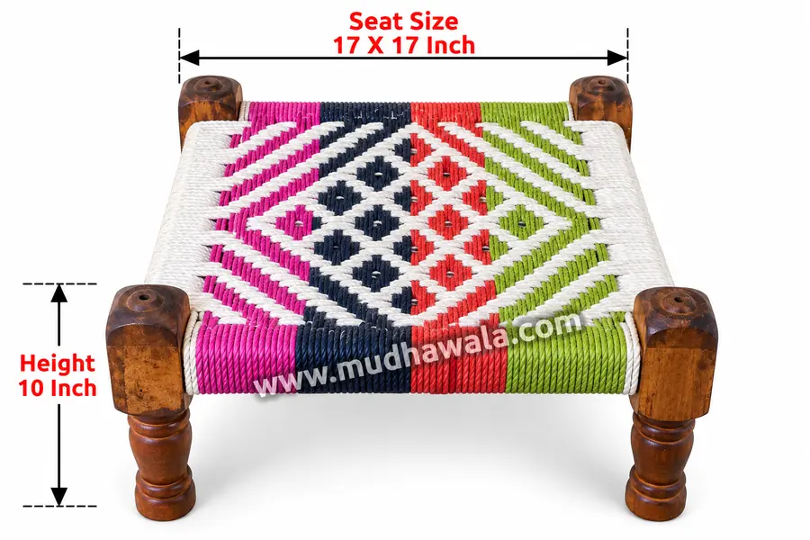 Wooden Pidha – Design 14 – WP-14 – handmade by Mudha Wala
