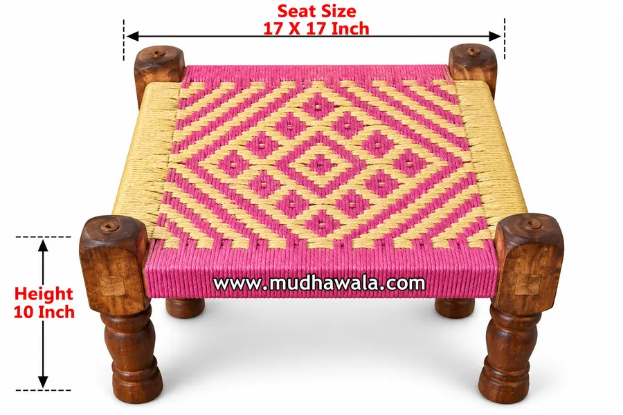 Wooden Pidha – Design 15 – WP-15 – handmade by Mudha Wala