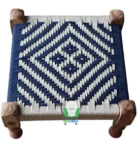 Wooden Pidha – Design 16 – WP-16 – handmade by Mudha Wala