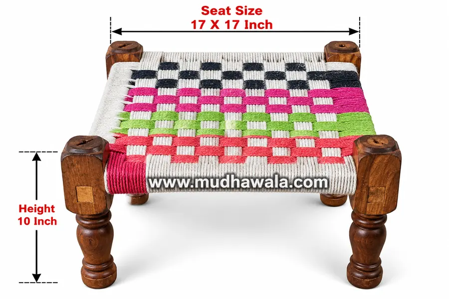 Wooden Pidha – Design 20 – WP-20 – handmade by Mudha Wala