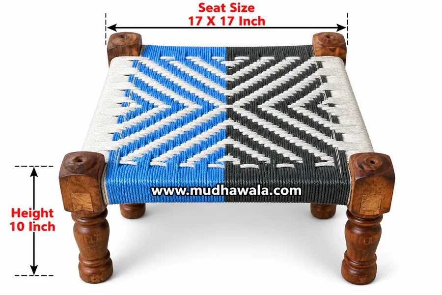 Wooden Pidha – Design 21 – WP-21 – handmade by Mudha Wala