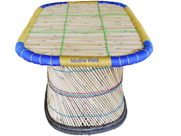 Sarkanda Bamboo Table Handcrafted Coffee Snacks Table for Balcony Office Room Garden