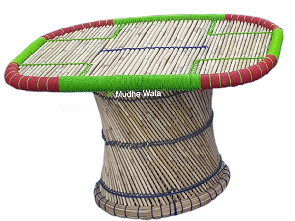 Sarkanda Handicrafts Bamboo Cane Table Coffee Tea Snacks Table for Balcony Office Garden