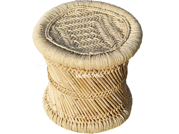 Buy Traditional Handmade Bamboo Mudda Cafeteria Stools Online
